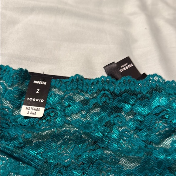 Torrid NWT SZ 2 Teal Lace Women's Briefs - Picture 2 of 6